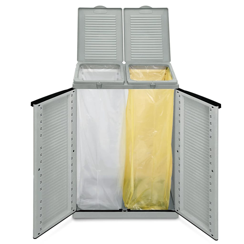 Vuilnisbakkast Eco 68X39X89 Cm Grijs En Zwart