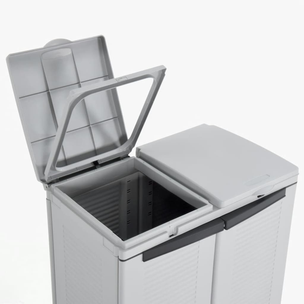 Vuilnisbakkast Eco 68X39X89 Cm Grijs En Zwart