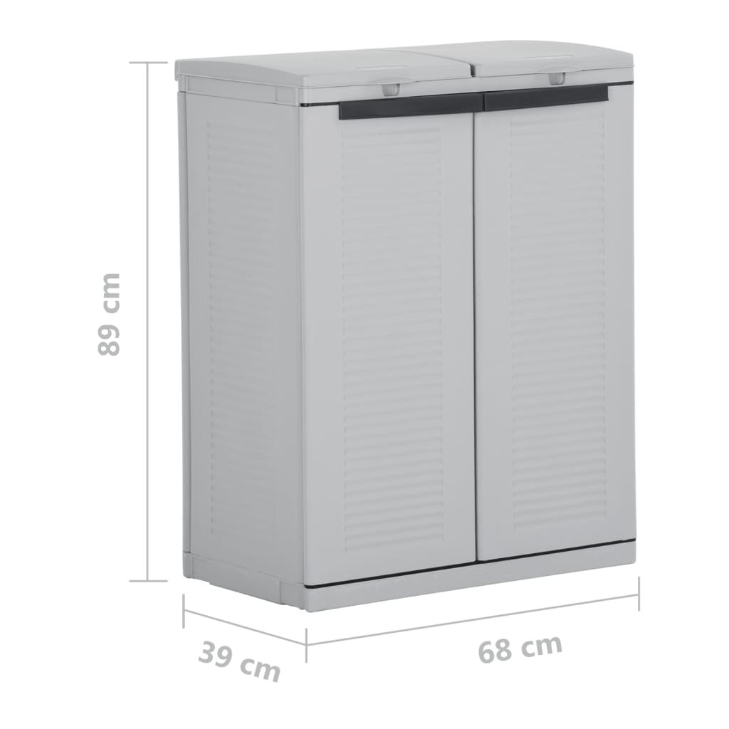 Vuilnisbakkast Eco 68X39X89 Cm Grijs En Zwart