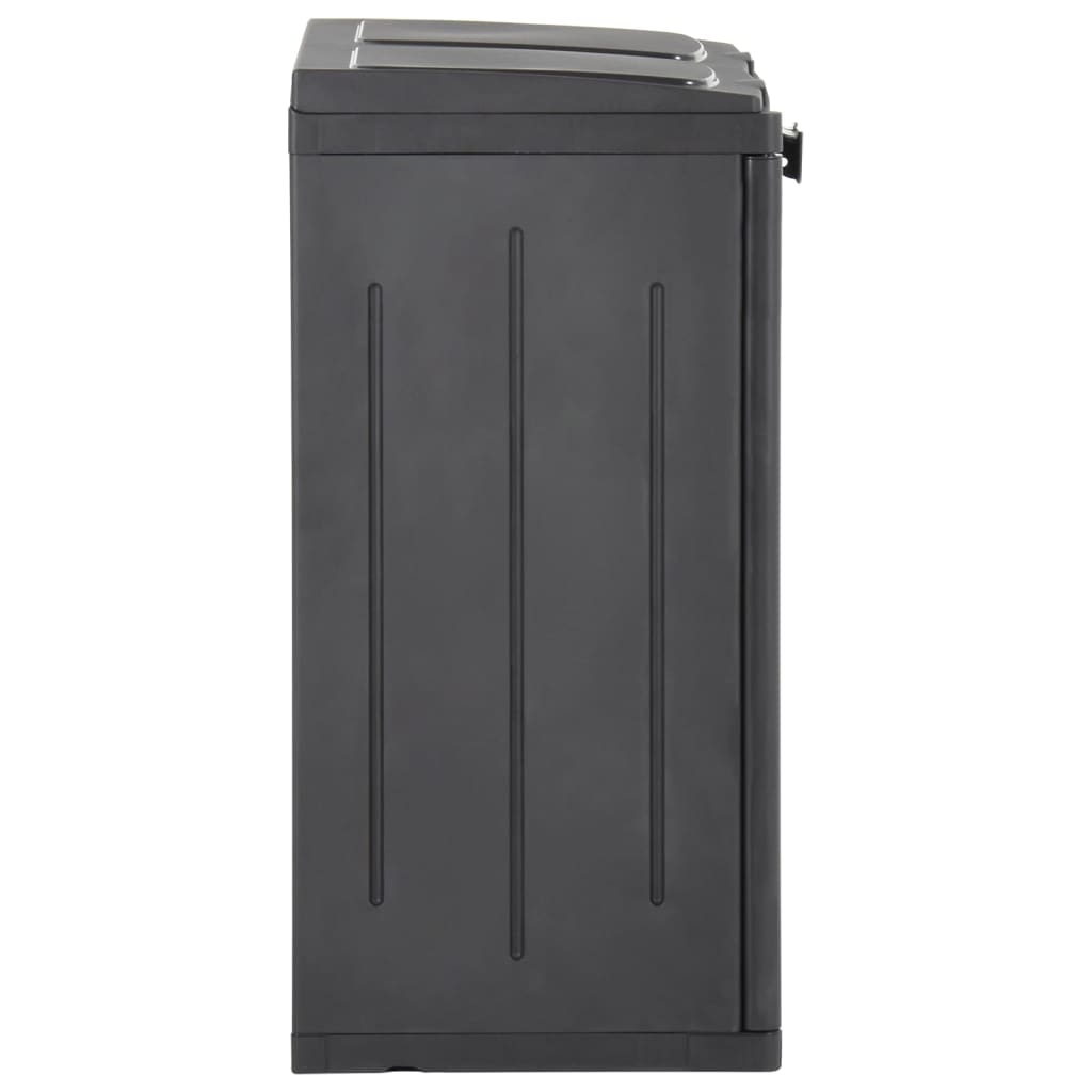 Vuilnisbak Met 2 Deuren 65X45X88 Cm Pp Zwart
