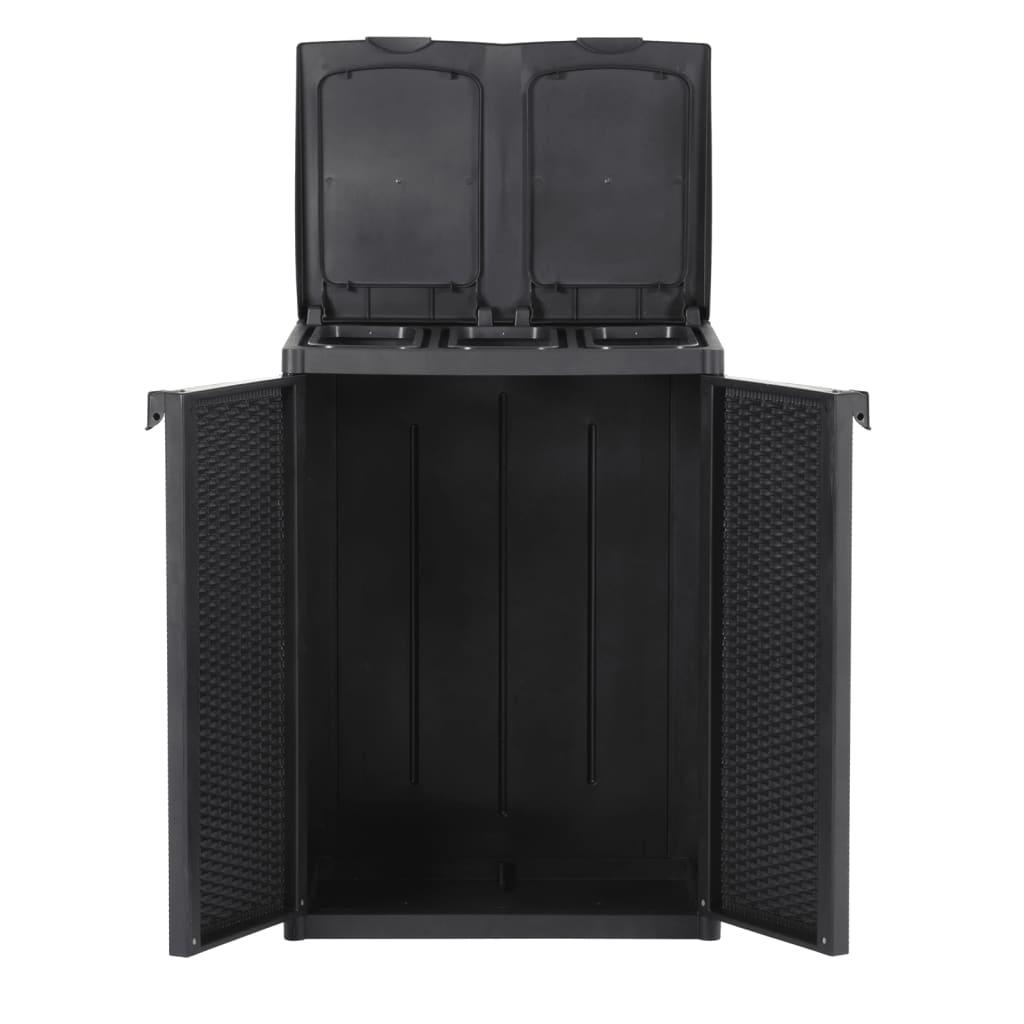 Vuilnisbak Met 2 Deuren 65X45X88 Cm Pp Zwart