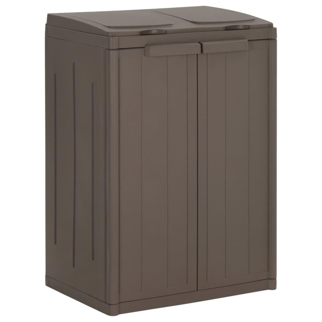 Vuilnisbak Met 2 Deuren 65X45X88 Cm Polypropeen Bruin