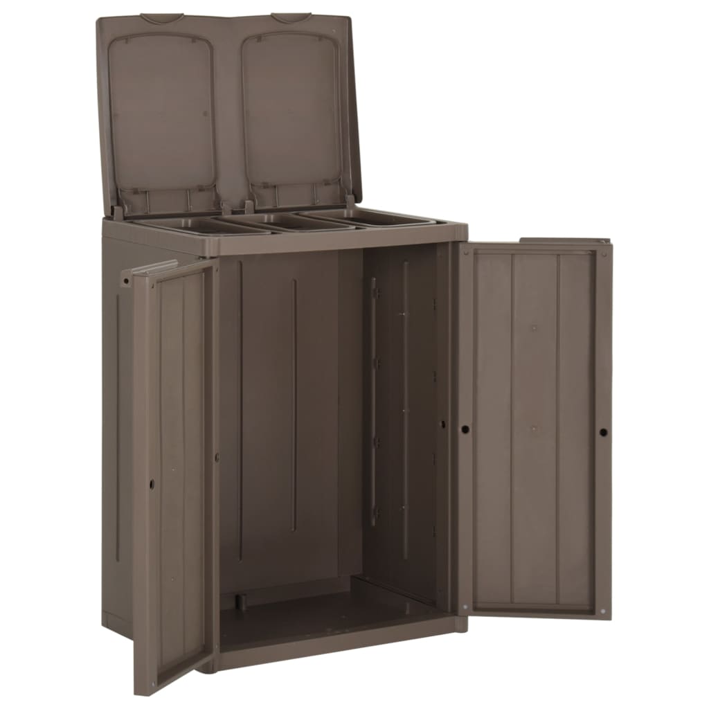 Vuilnisbak Met 2 Deuren 65X45X88 Cm Polypropeen Bruin