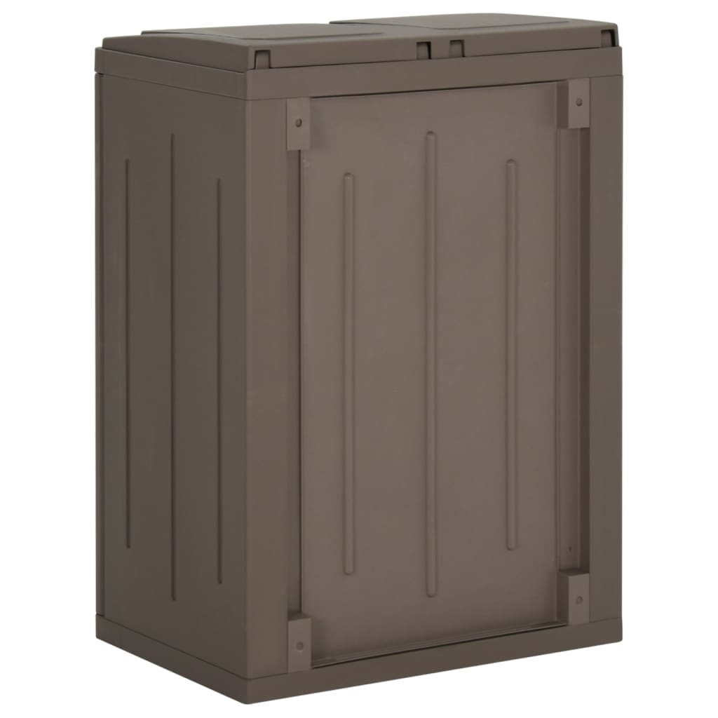 Vuilnisbak Met 2 Deuren 65X45X88 Cm Polypropeen Bruin