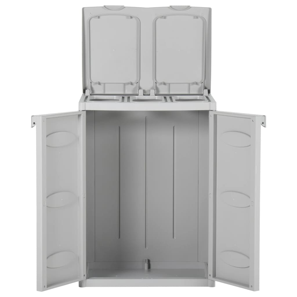 Vuilnisbak Met 2 Deuren 65X45X88 Cm Pp Grijs