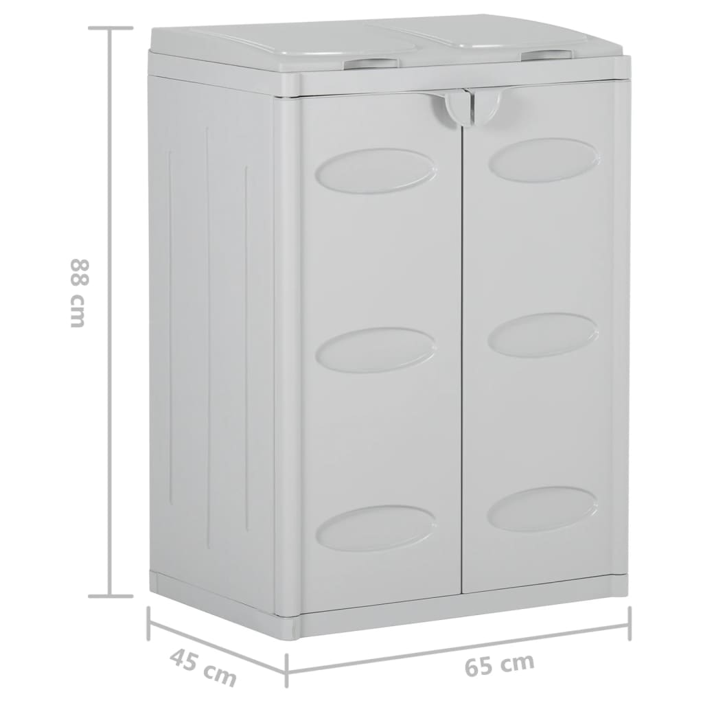 Vuilnisbak Met 2 Deuren 65X45X88 Cm Pp Grijs