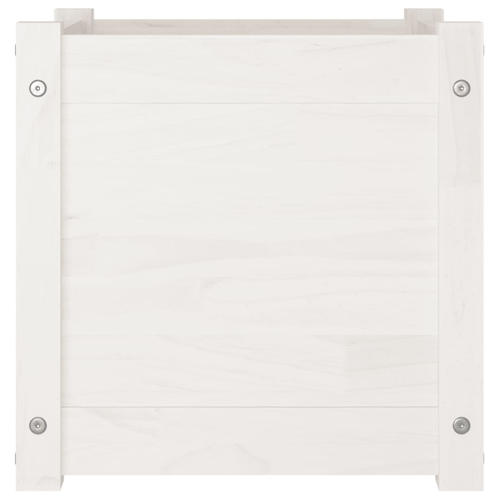 Plantenbak 40X40X40 Cm Massief Grenenhout Wit