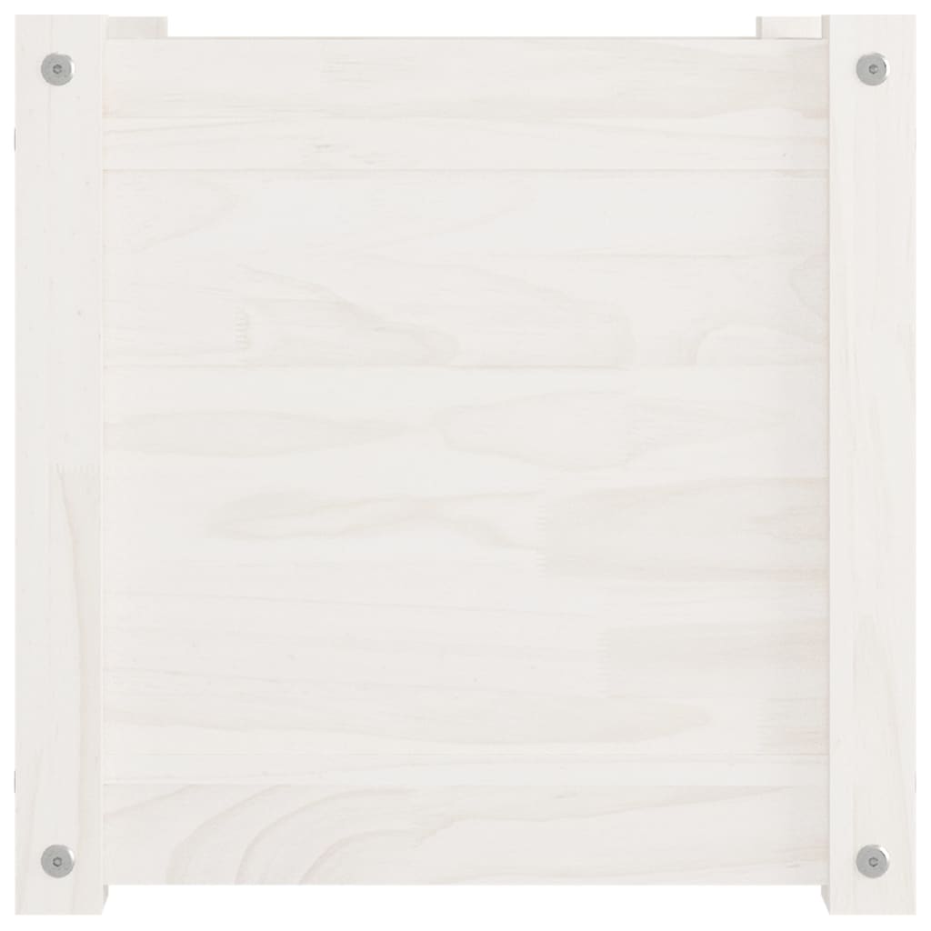 Plantenbak 40X40X40 Cm Massief Grenenhout Wit