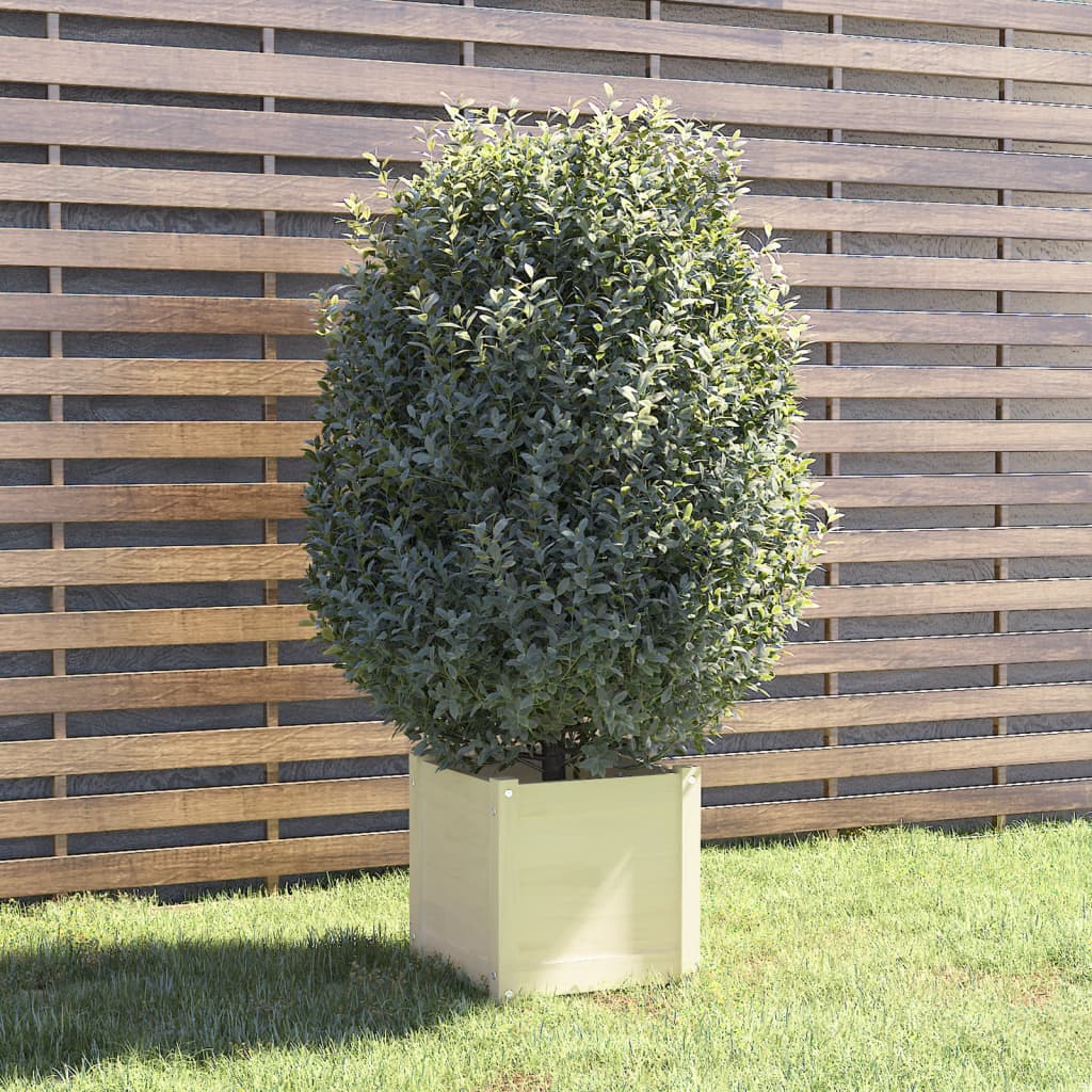 Plantenbak 40X40X40 Cm Massief Grenenhout Wit