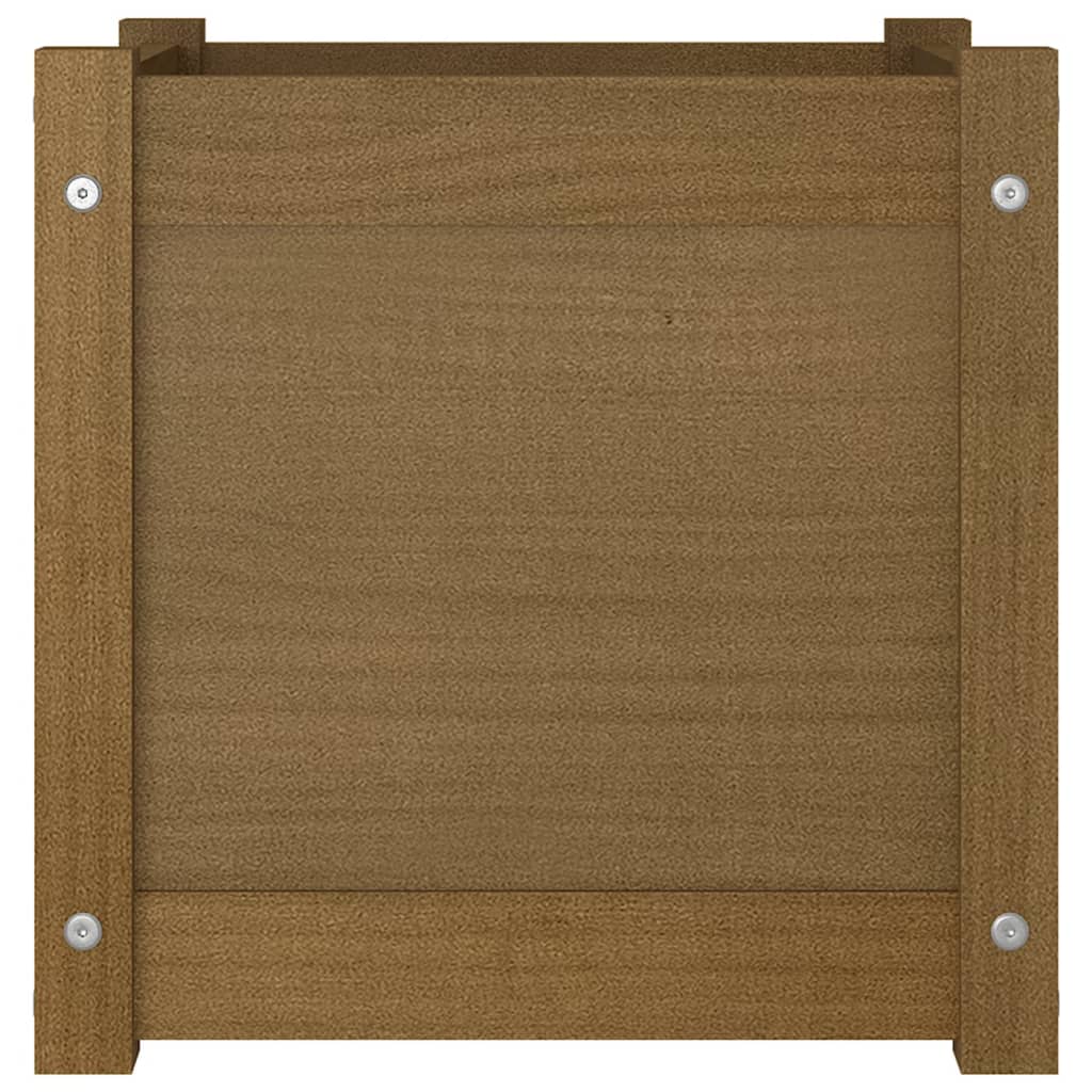 Plantenbakken 2 St 40X40X40 Cm Massief Grenenhout Honingbruin