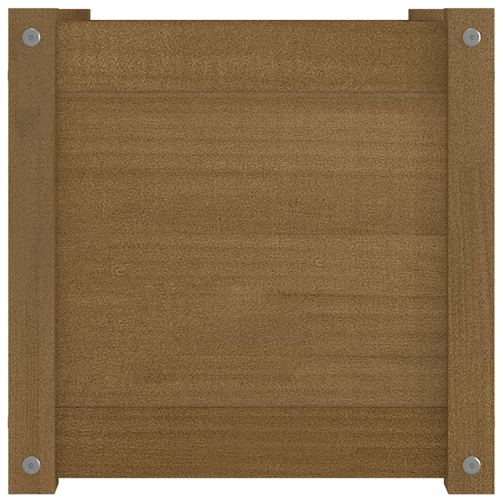 Plantenbakken 2 St 40X40X40 Cm Massief Grenenhout Honingbruin