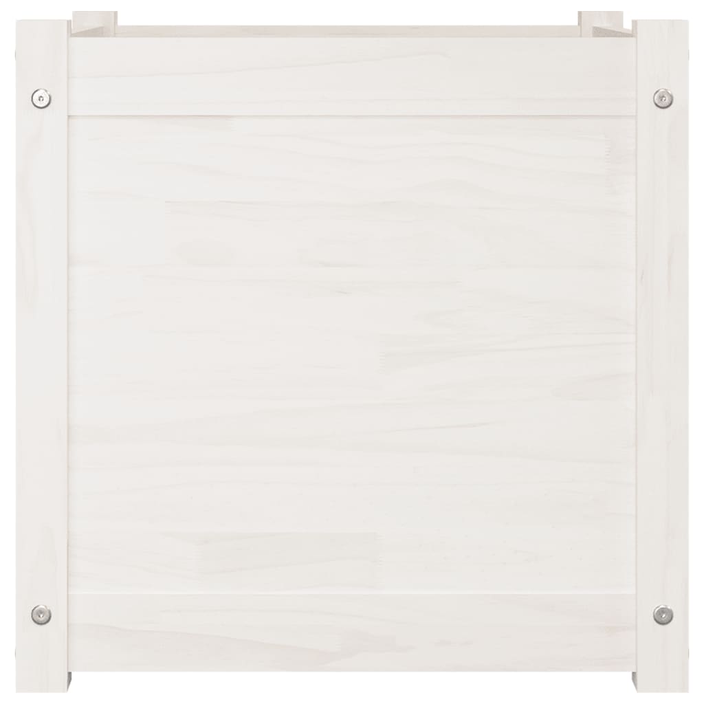Plantenbakken 2 St 50X50X50 Cm Massief Grenenhout Wit