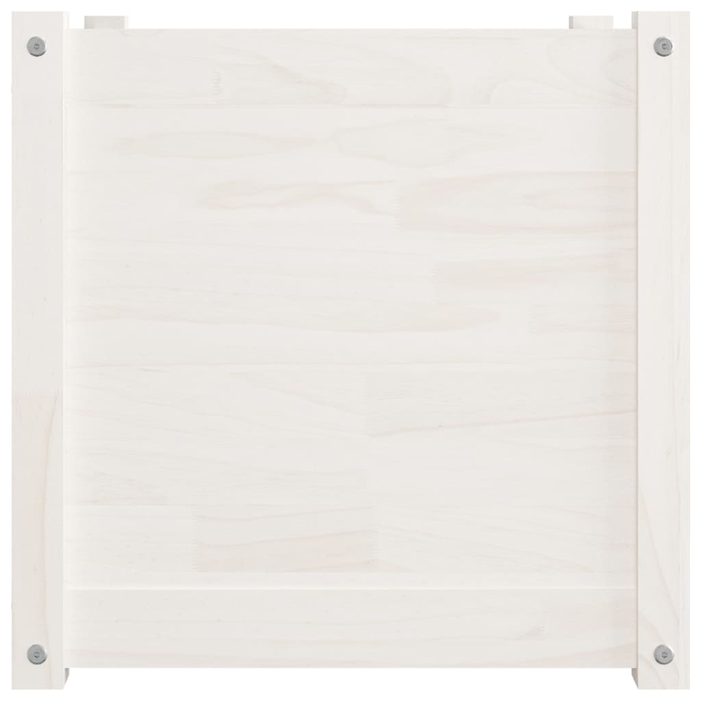 Plantenbakken 2 St 50X50X50 Cm Massief Grenenhout Wit