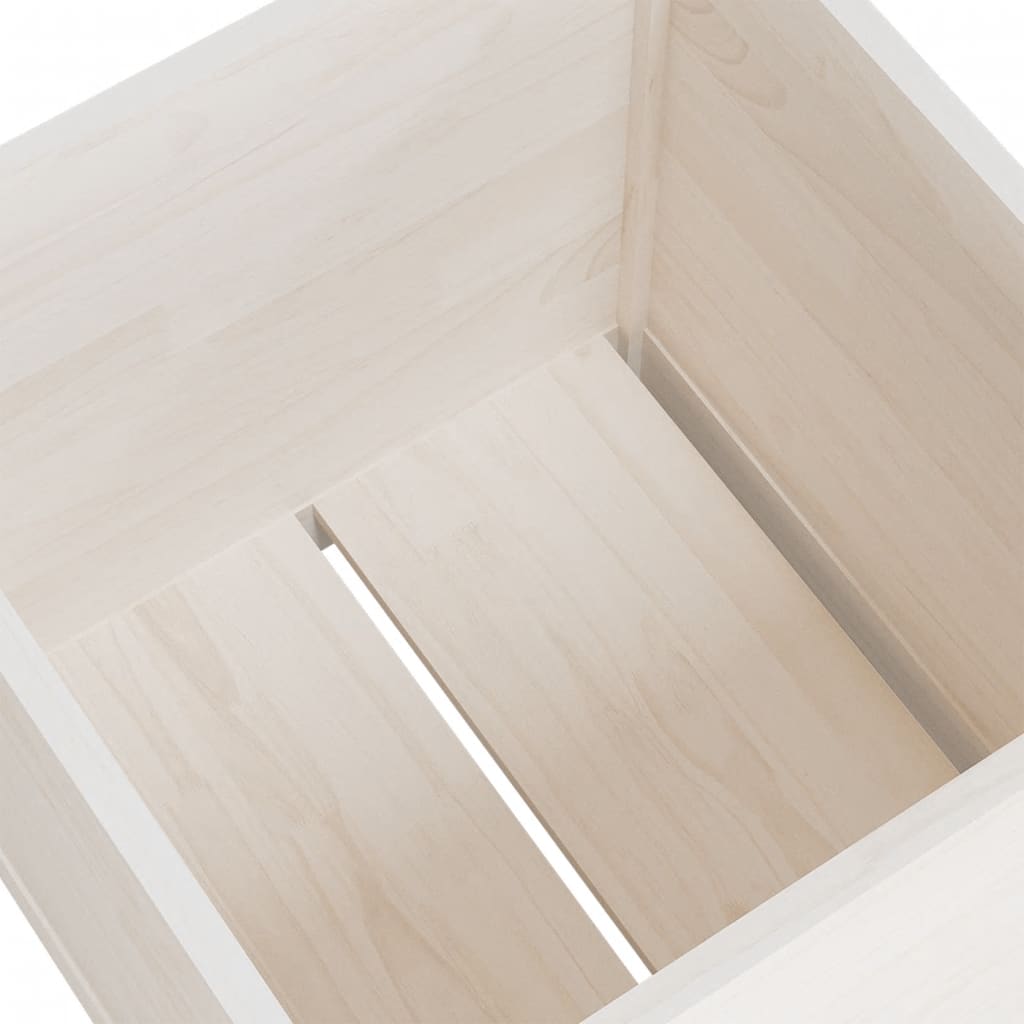 Plantenbakken 2 St 50X50X50 Cm Massief Grenenhout Wit