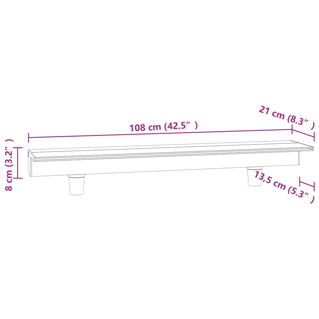 Watervaloverlaat Met Rgb Led's 108 Cm Acryl