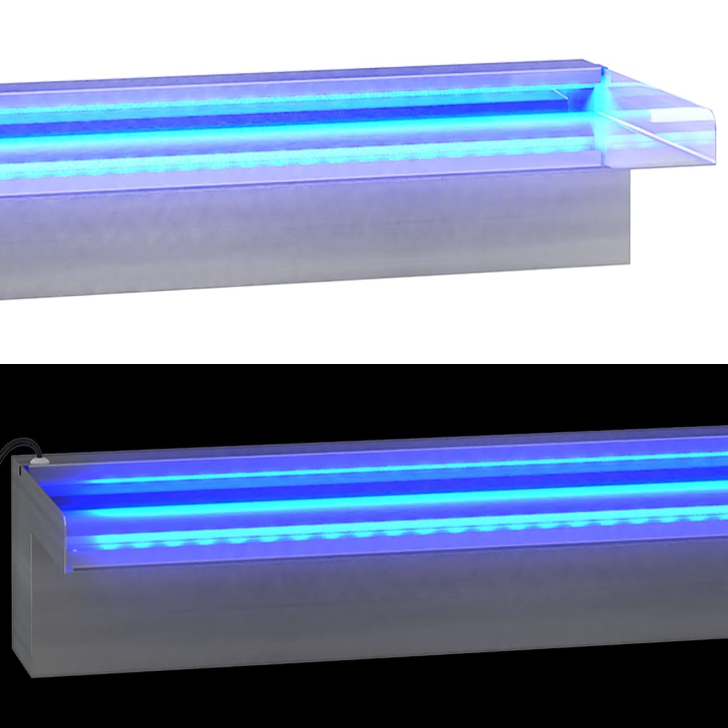Watervaloverlaat Met Rgb Led's 90 Cm Roestvrij Staal