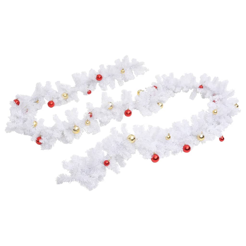 Kerstslinger Versierd Met Kerstballen 5 M Wit