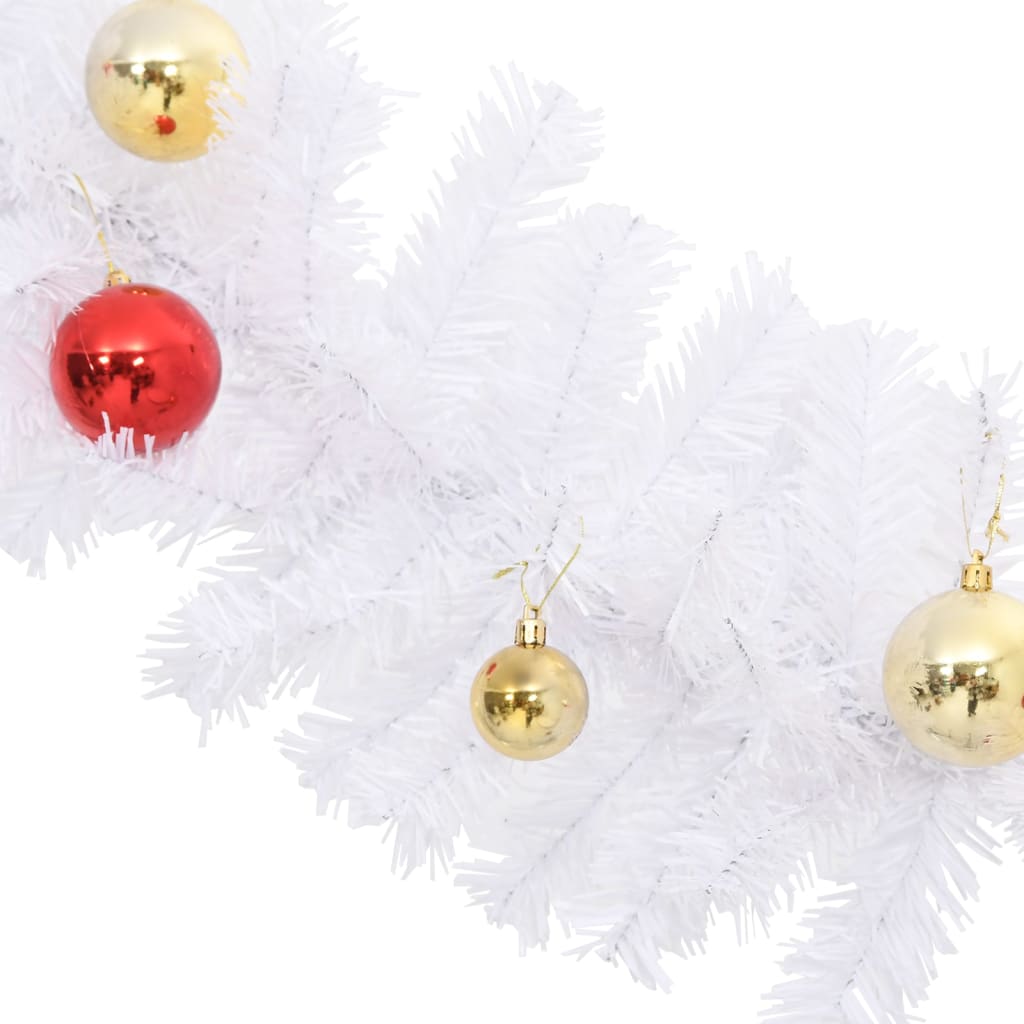 Kerstslinger Versierd Met Kerstballen 10 M Wit
