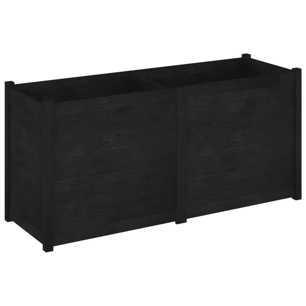 Plantenbak 150X50X70 Cm Massief Grenenhout Zwart