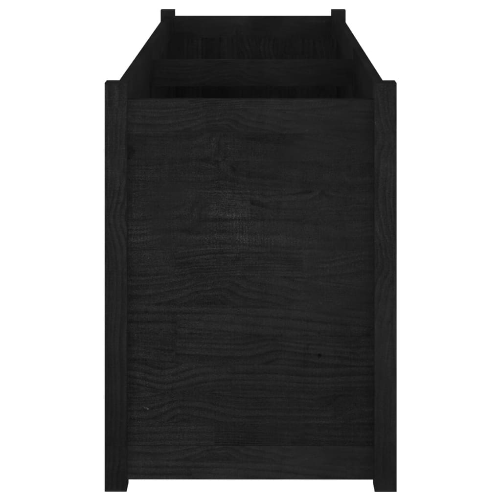 Plantenbak 150X50X70 Cm Massief Grenenhout Zwart