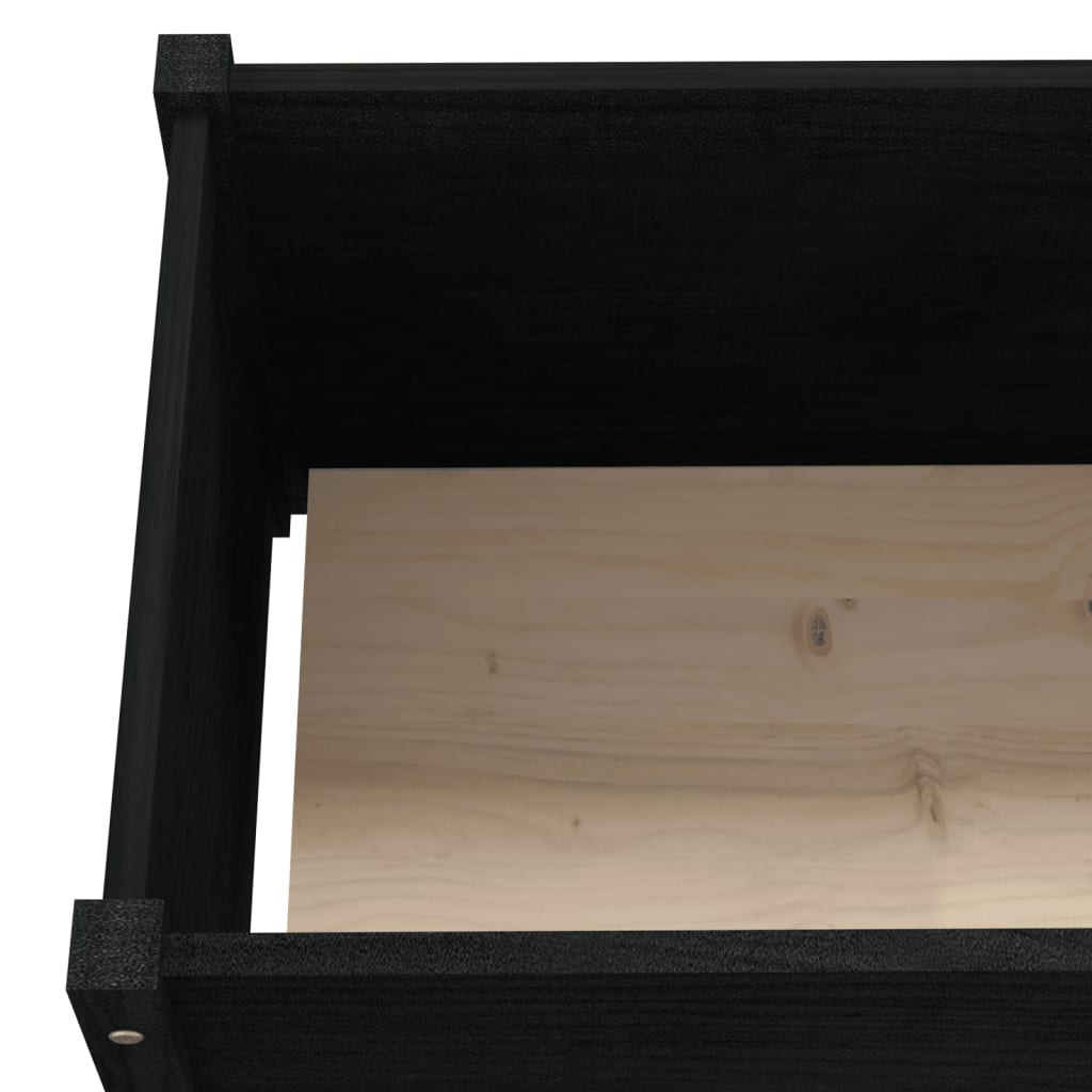 Plantenbak 150X50X70 Cm Massief Grenenhout Zwart