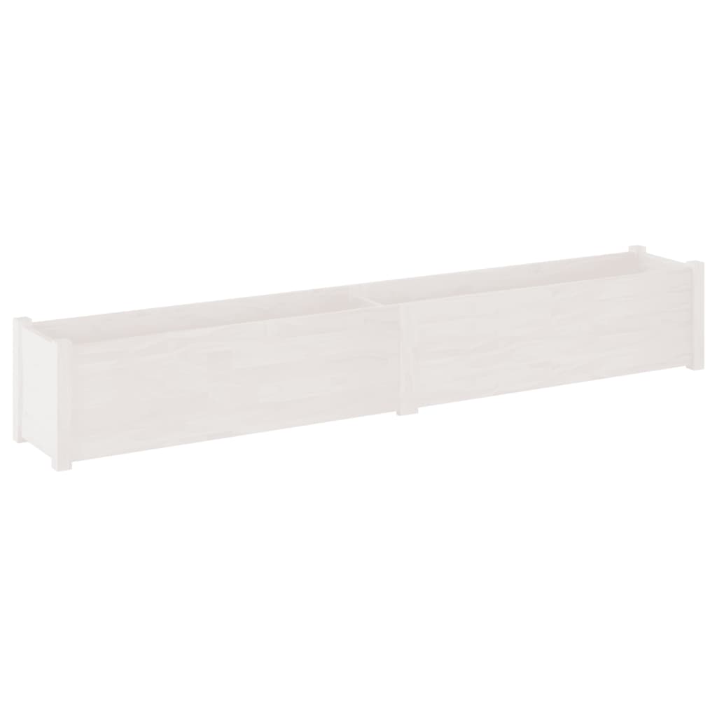 Plantenbak 200X31X31 Cm Massief Grenenhout Wit