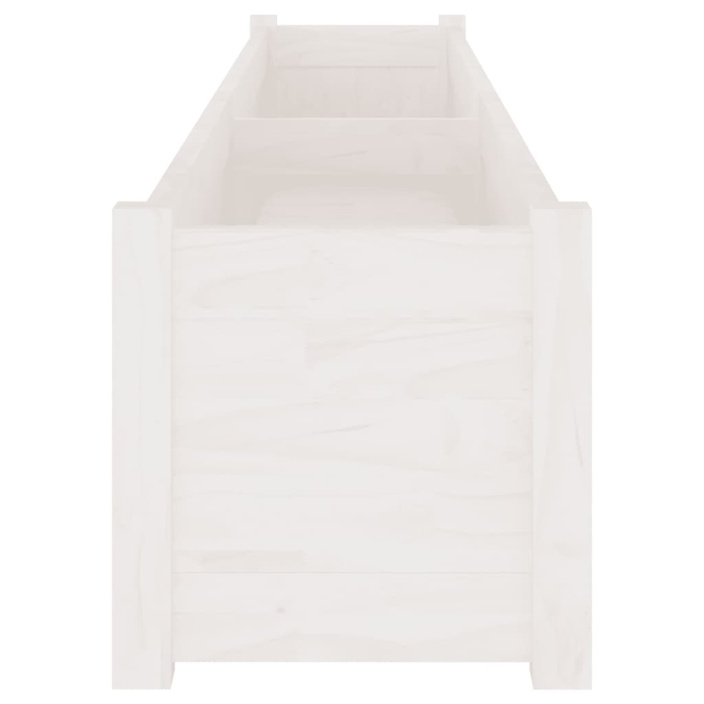 Plantenbak 200X31X31 Cm Massief Grenenhout Wit