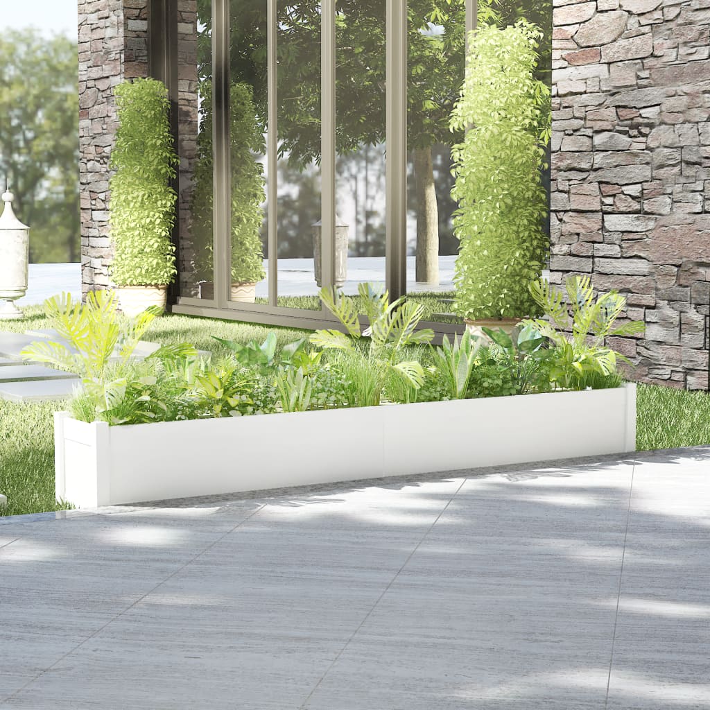 Plantenbak 200X31X31 Cm Massief Grenenhout Wit