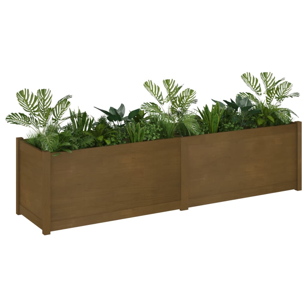 Plantenbak 200X50X50 Cm Massief Grenenhout Honingbruin