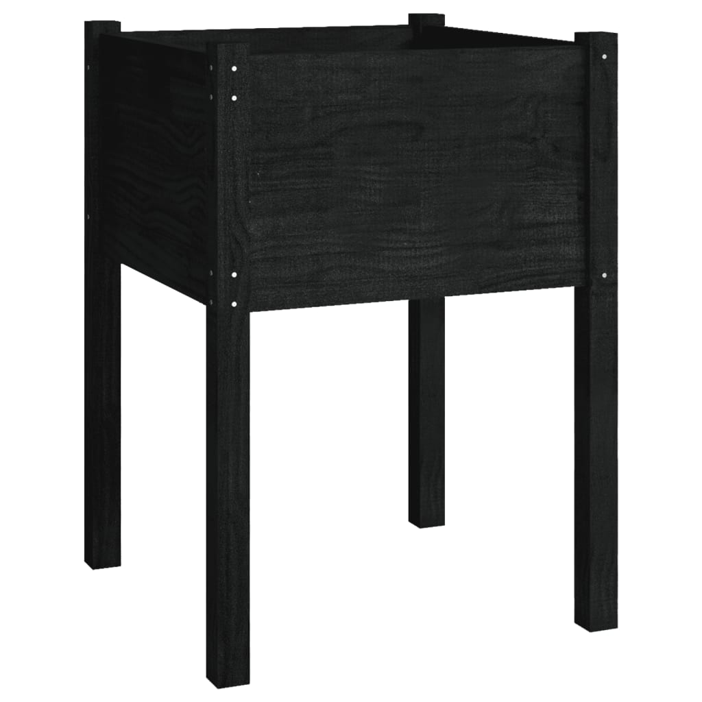 Plantenbak 50X50X70 Cm Massief Grenenhout Zwart