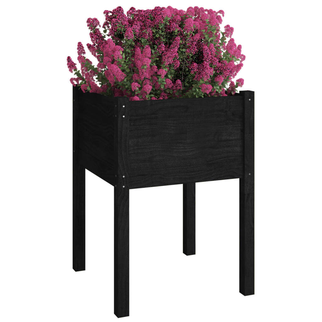 Plantenbak 50X50X70 Cm Massief Grenenhout Zwart
