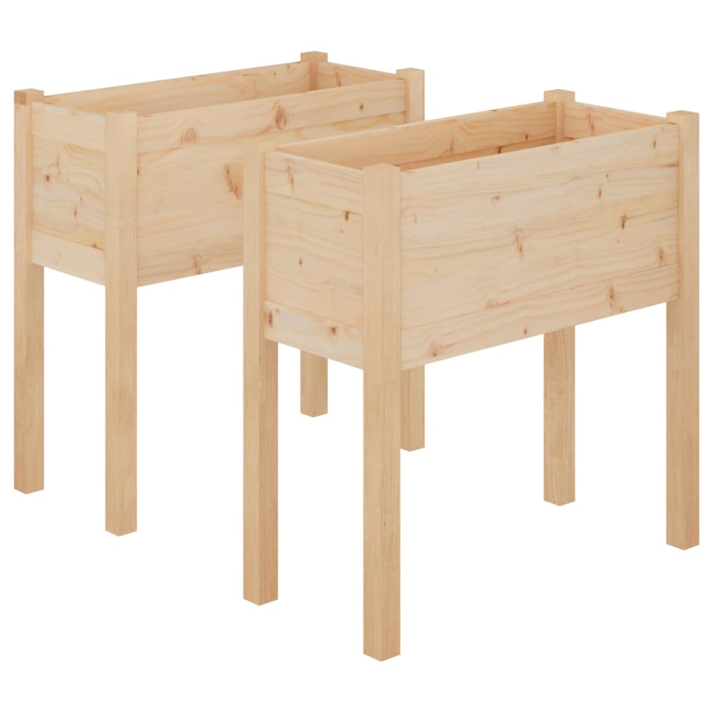 Plantenbakken 2 St 70X31X70 Cm Massief Grenenhout