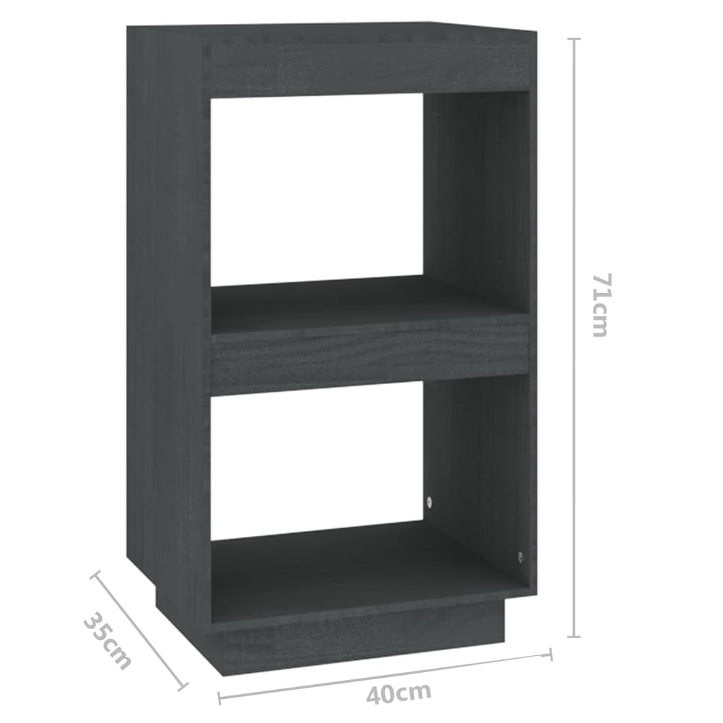 Boekenkast 40X35X71 Cm Massief Grenenhout Grijs