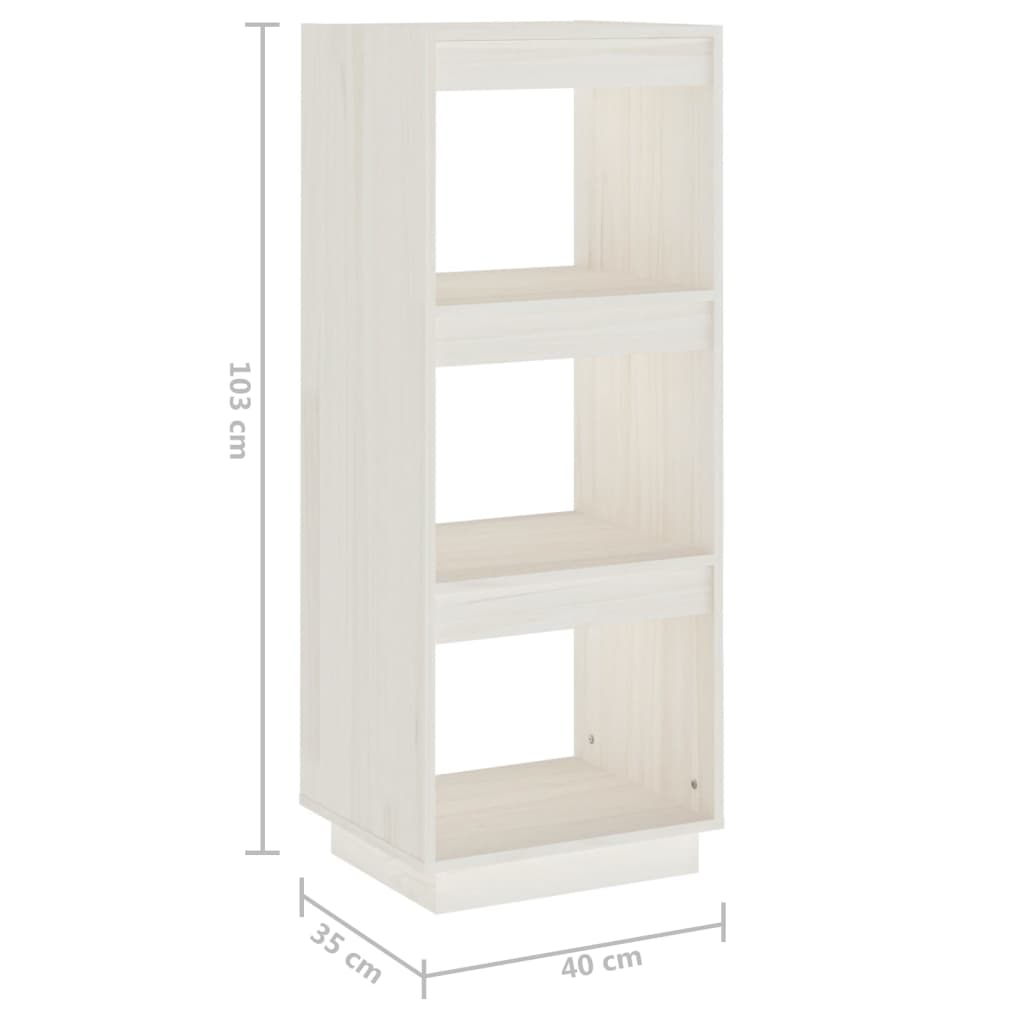 Boekenkast/Kamerscherm 40X35X103 Cm Massief Grenenhout Wit