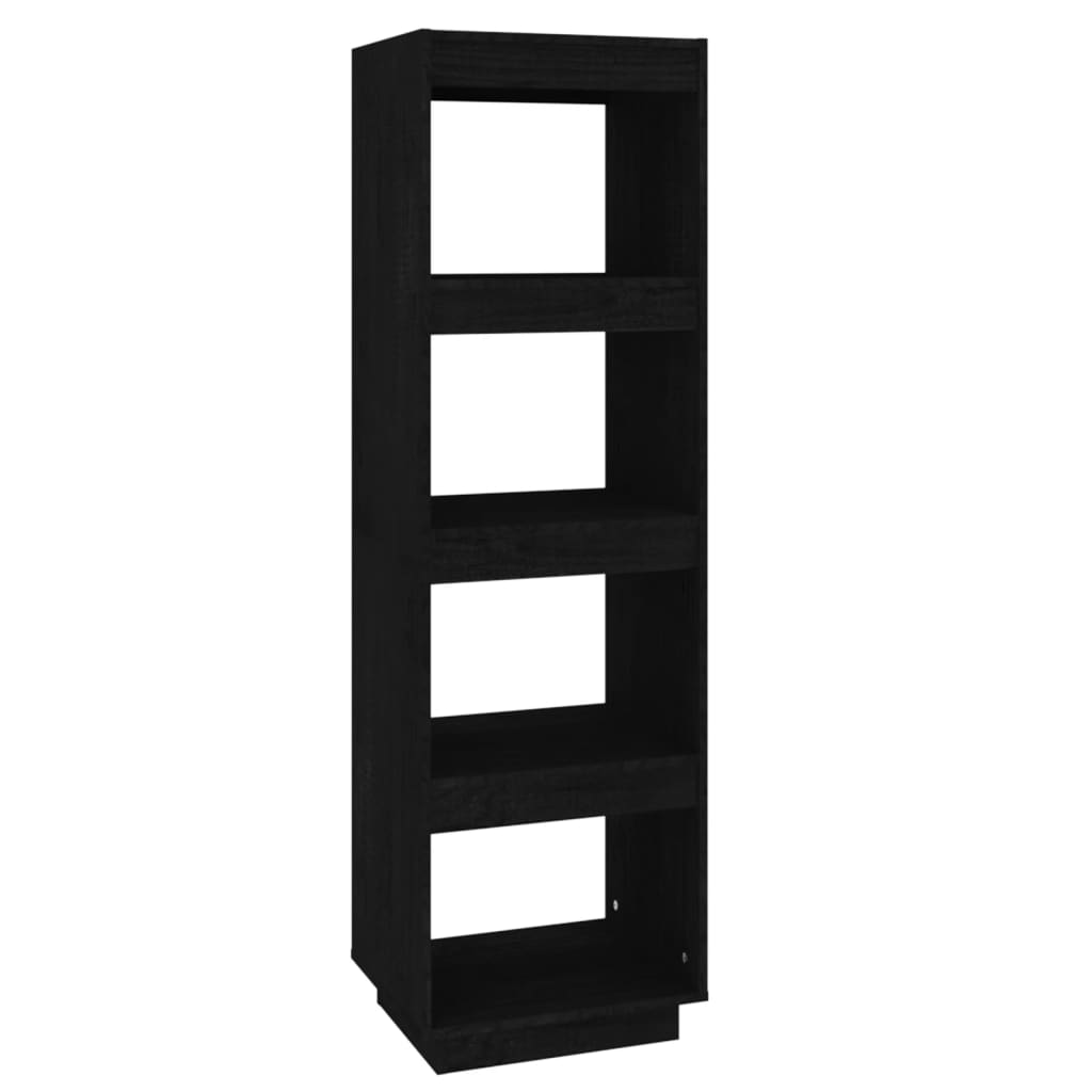 Boekenkast/Kamerscherm 40X35X135 Cm Massief Grenenhout Zwart
