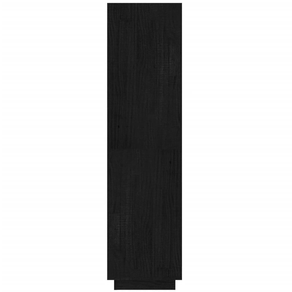 Boekenkast/Kamerscherm 40X35X135 Cm Massief Grenenhout Zwart