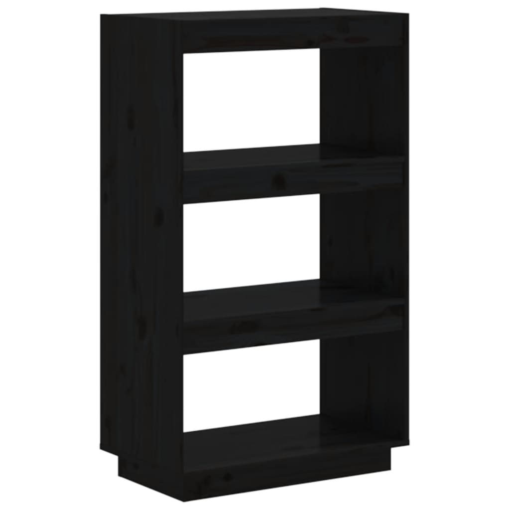 Boekenkast/Kamerscherm 60X35X103 Cm Massief Grenenhout Zwart