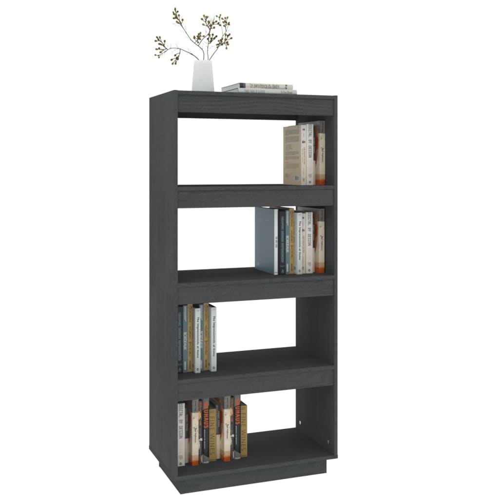 Boekenkast/Kamerscherm 60X35X135 Cm Massief Grenenhout Grijs