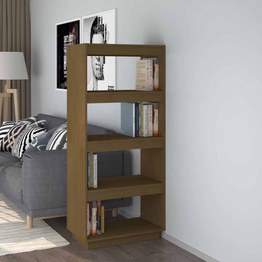 Boekenkast/Kamerscherm 60X35X135 Cm Grenenhout Honingbruin
