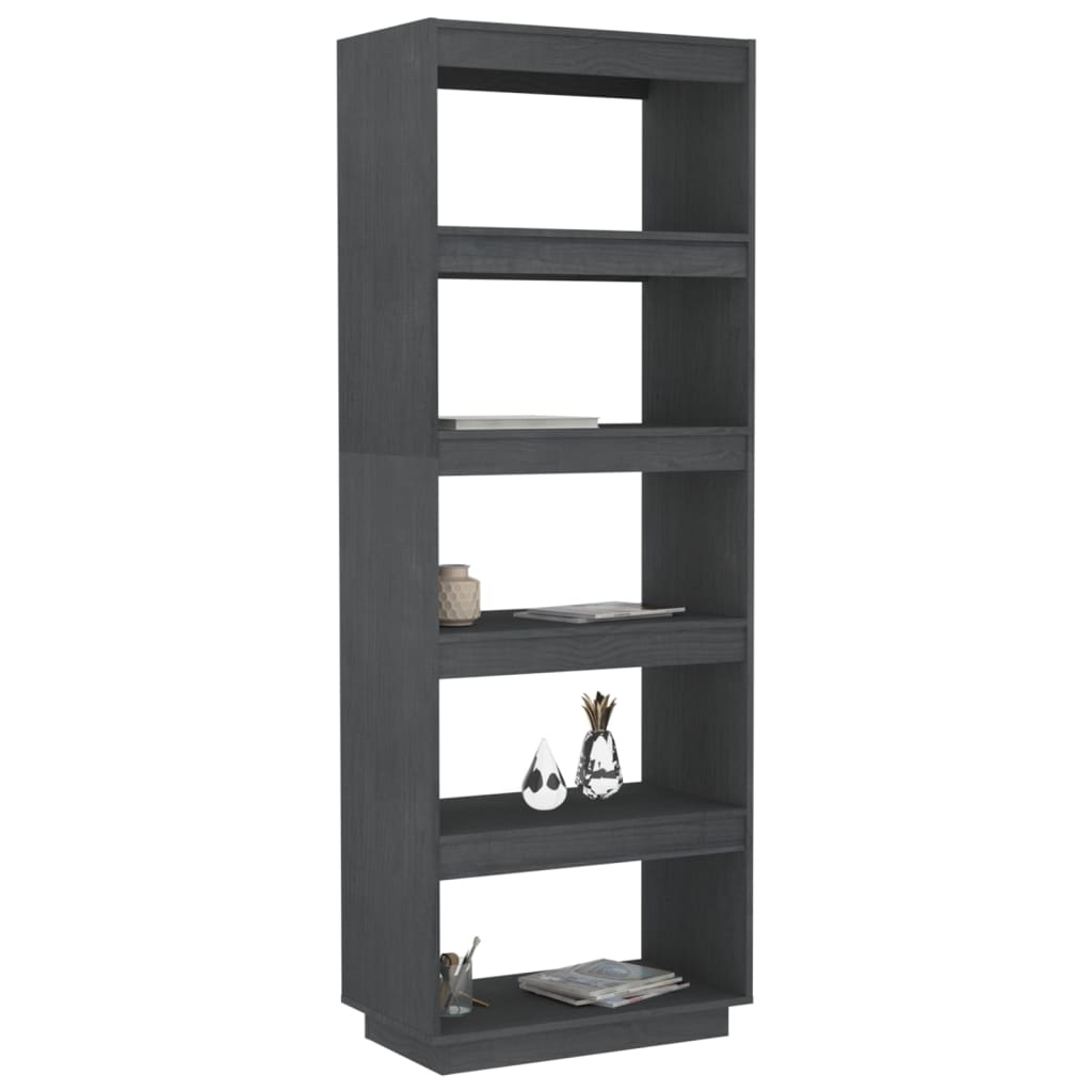 Boekenkast/Kamerscherm 60X35X167 Cm Massief Grenenhout Grijs