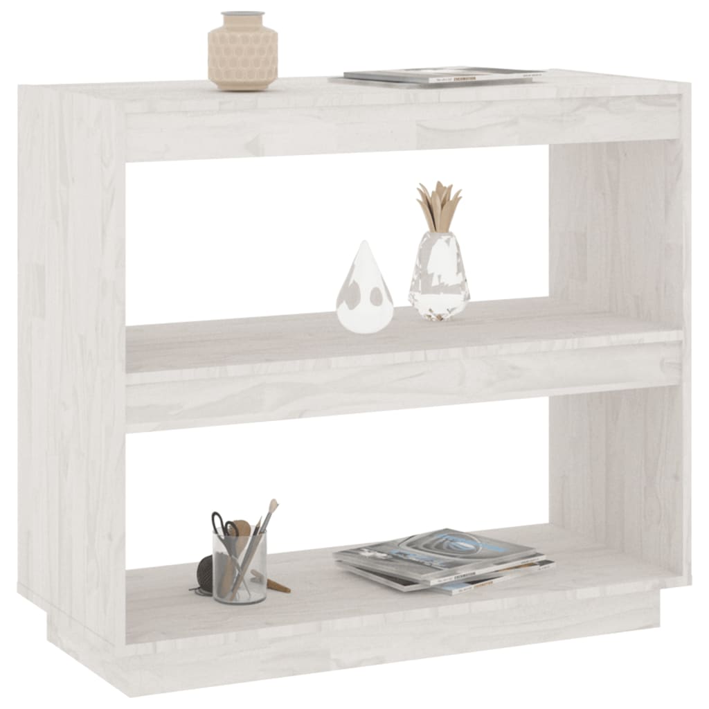 Boekenkast 80X35X71 Cm Massief Grenenhout Wit