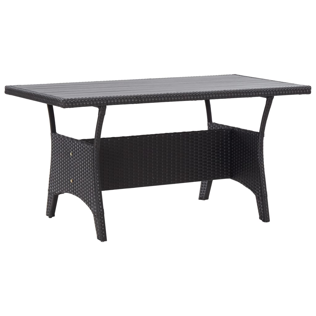 3-Delige Tuinset Met Kussens Poly Rattan Zwart