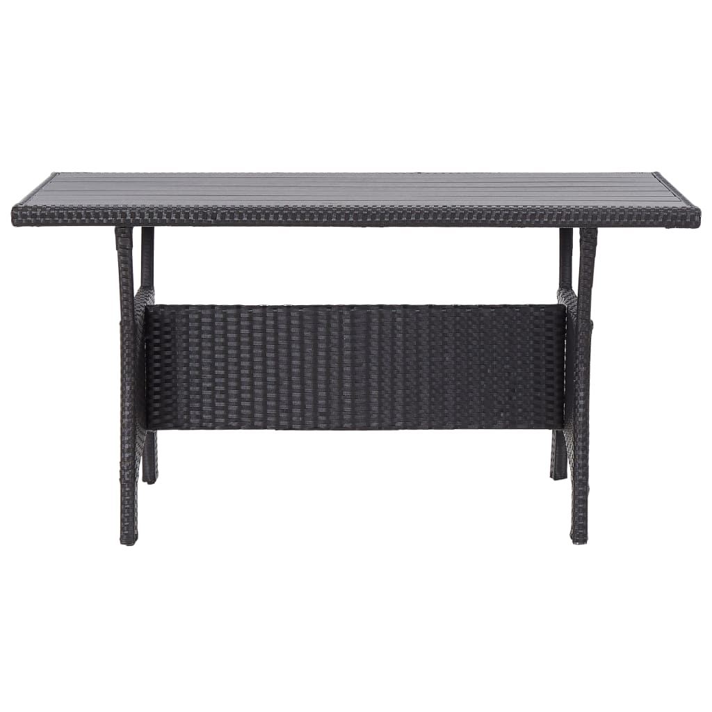 3-Delige Tuinset Met Kussens Poly Rattan Zwart