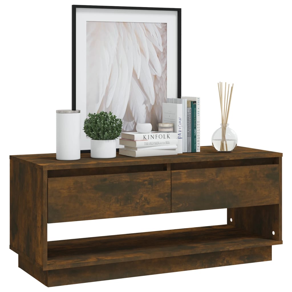 Tv-Meubel 102X41X44 Cm Spaanplaat Gerookt Eikenkleurig