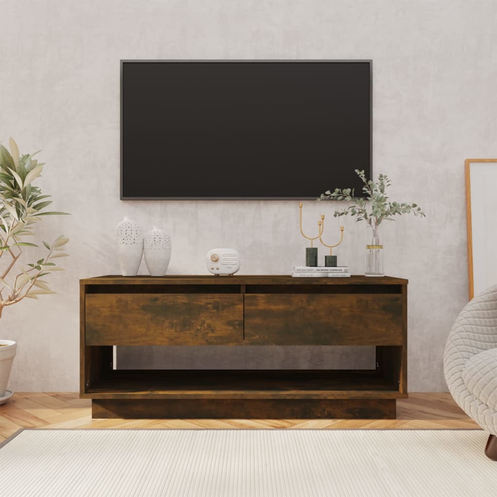 Tv-Meubel 102X41X44 Cm Spaanplaat Gerookt Eikenkleurig