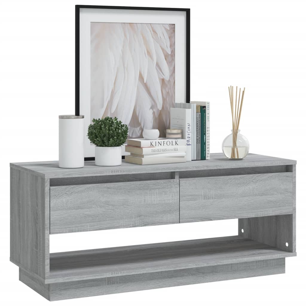 Tv-Meubel 102X41X44 Cm Spaanplaat Grijs Sonoma Eikenkleurig
