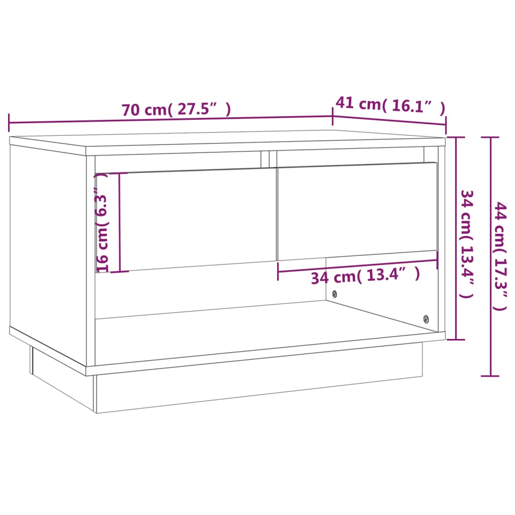 Tv-Meubel 70X41X44 Cm Spaanplaat Grijs Sonoma Eikenkleurig