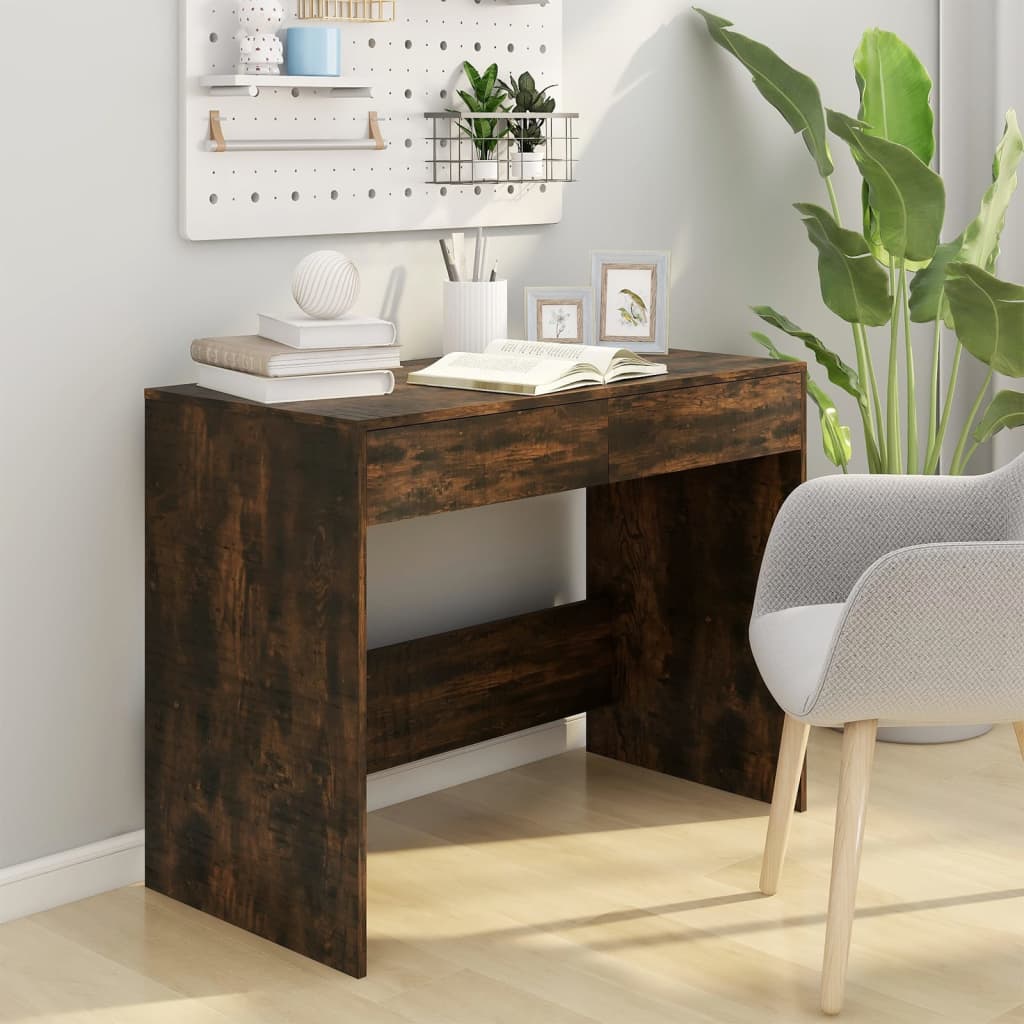 Bureau 101X50X76,5 Cm Spaanplaat Gerookt Eikenkleurig