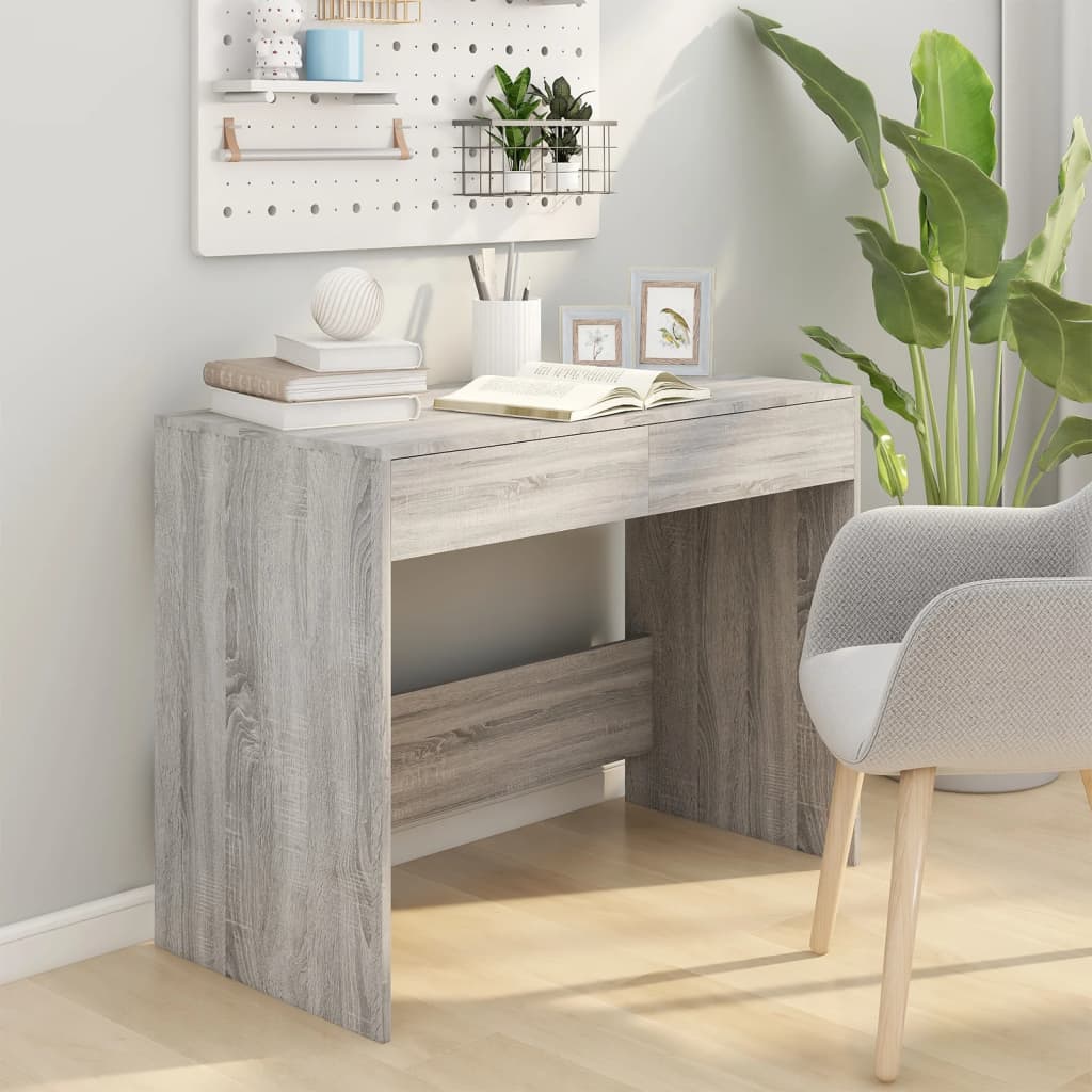 Bureau 101X50X76,5 Cm Spaanplaat Grijs Sonoma Eikenkleurig