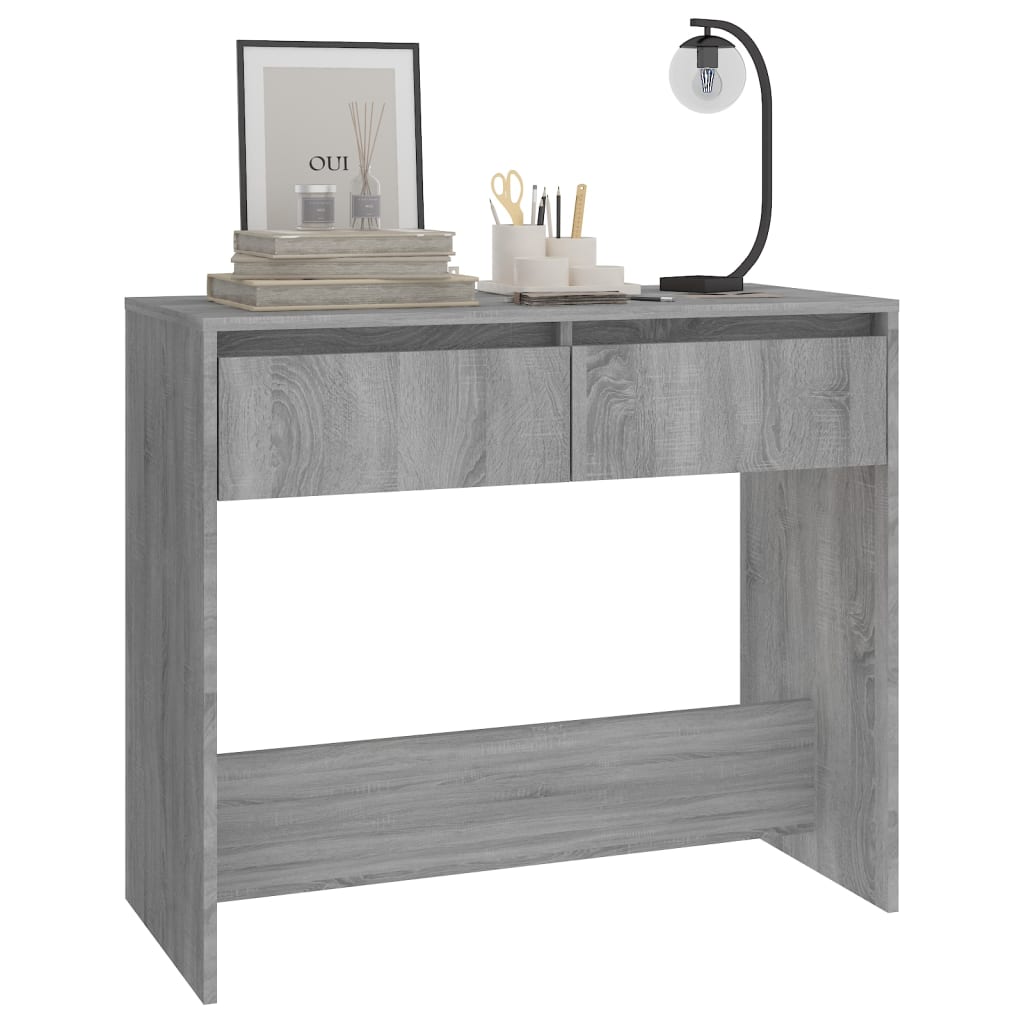 Wandtafel 89X41X76,5 Cm Staal Grijs Sonoma Eikenkleurig